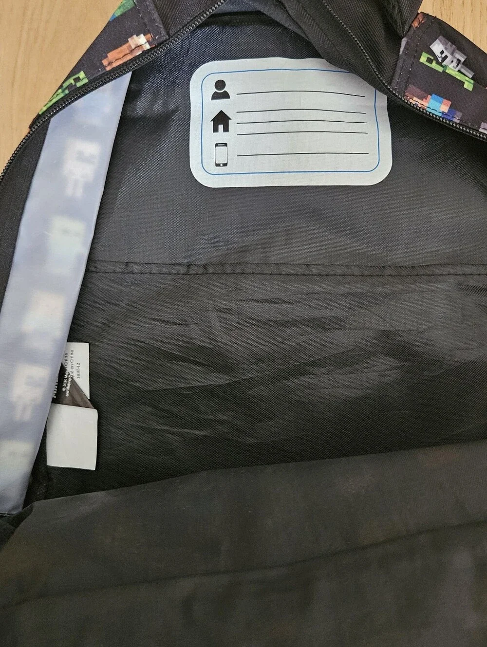 Minecraft black backpack
